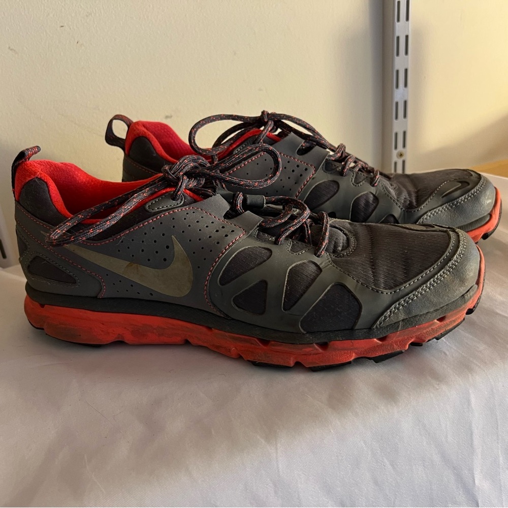 Women's NIKE FLEX TRAIL Gray + Orange H2O Repel Running Shoes Sneakers Size 10